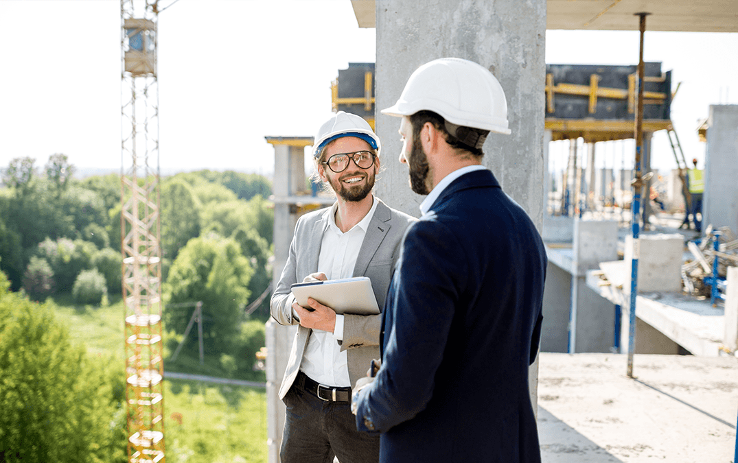 Construction professionals at the job site who understand the importance of professional ethics in the construction industry