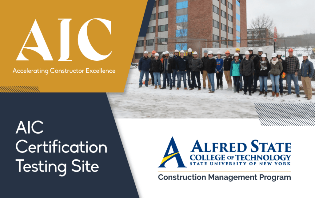 Alfred State construction is an AIC certification testing site