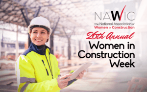 Graphic representing Women in Construction Week 2024