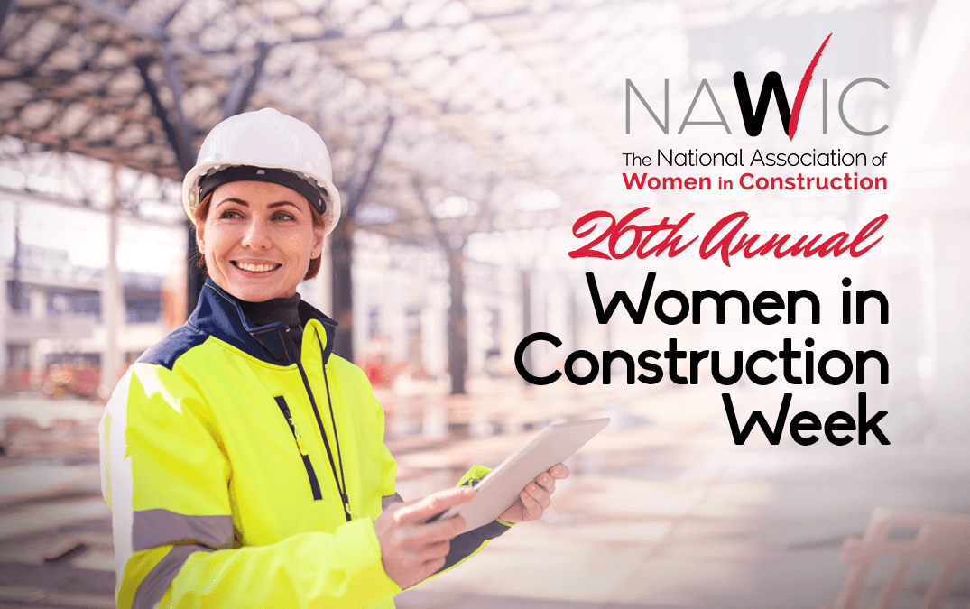 Graphic representing Women in Construction Week 2024
