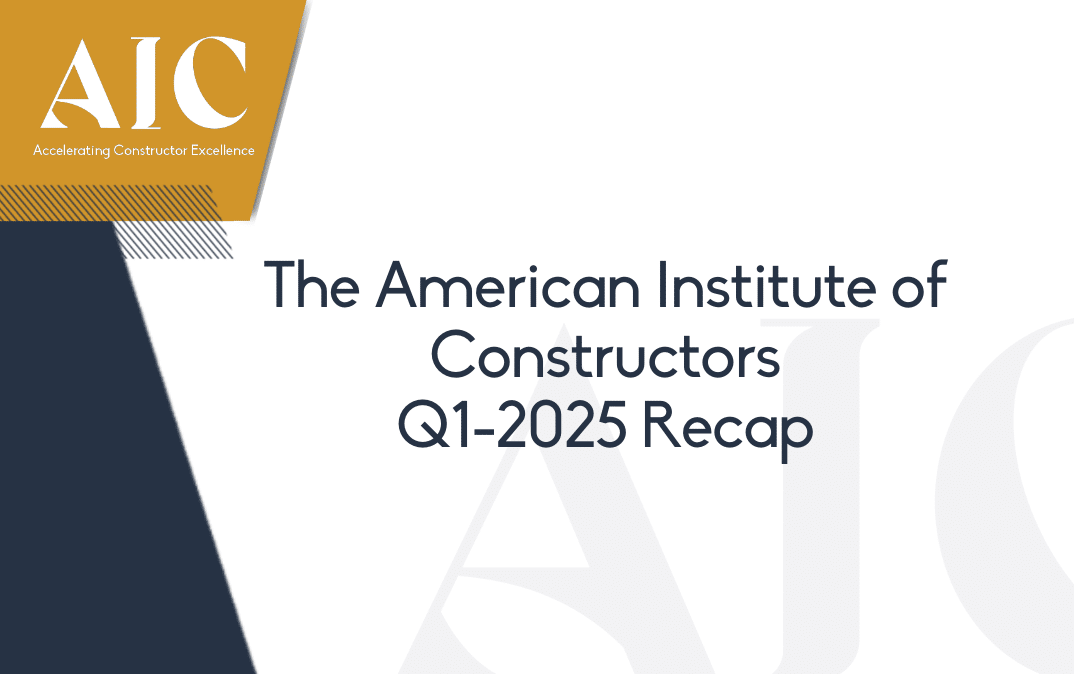 Recap of AIC news and updates for First Quarter 2025