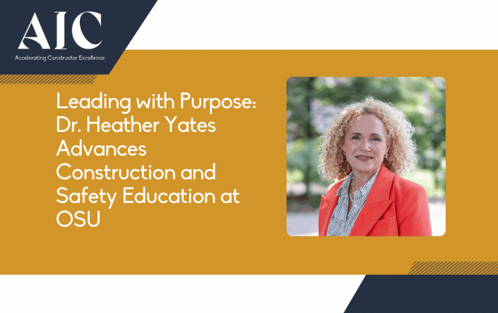 AIC graphic of Dr. Heather Yates, CPC, the school head of Fire, Construction, and Emergency Management at Oklahoma State University