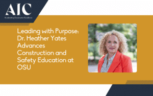 AIC graphic of Dr. Heather Yates, CPC, the school head of Fire, Construction, and Emergency Management at Oklahoma State University