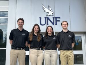 Team photo from University of North Florida, the 2026 AIC Collegiate Ethics Competition winners